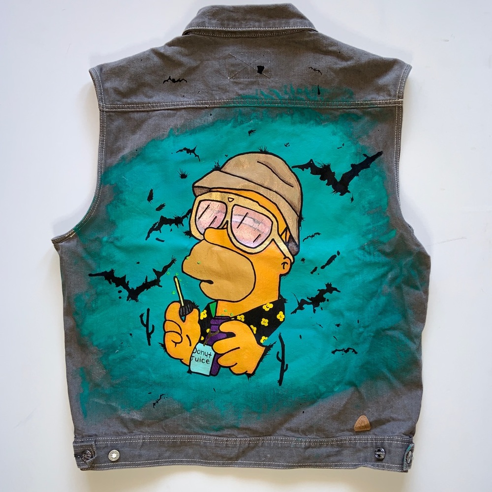 Vintage Akademiks hand painted denim vest